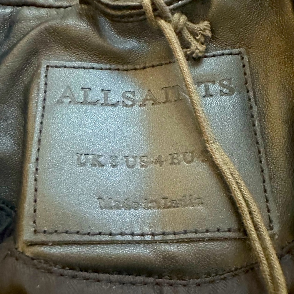 ALL SAINTS - NWT $639 - Papin Biker Lambskin Leather Jacket Sz 4 - Picture 6 of 13